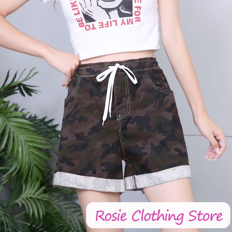 Quần đùi nữ💖FREESHIP💖Quần short nữ lưng thun vải coton ống rộng thắt lưng cao thời trang năng động | BigBuy360 - bigbuy360.vn