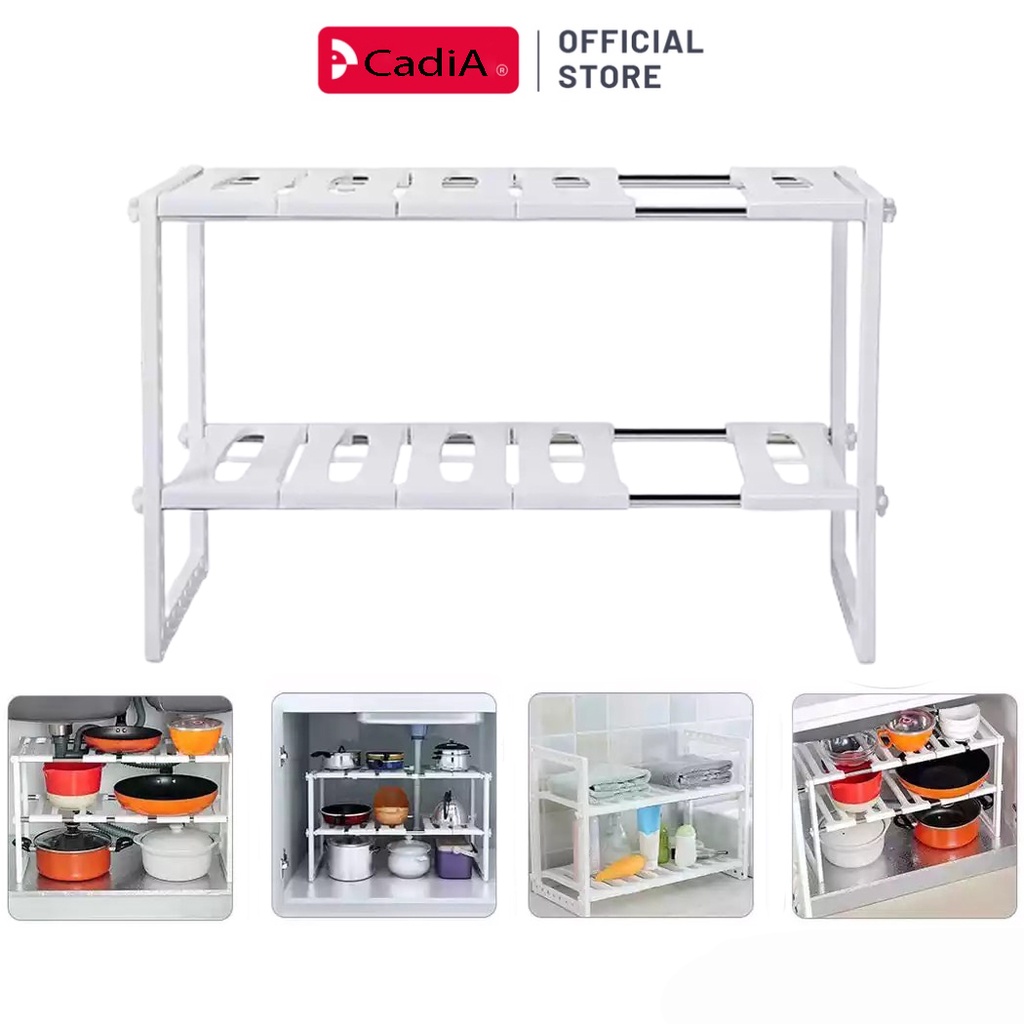Kệ Gầm Bếp Kệ Để Đồ Nhà Bếp, Để Đồ Gầm Trạn 2 Tầng Đa Năng Giá để xoong nồi và đồ dùng phòng bếp Tiện Lợi Chắc Chắn