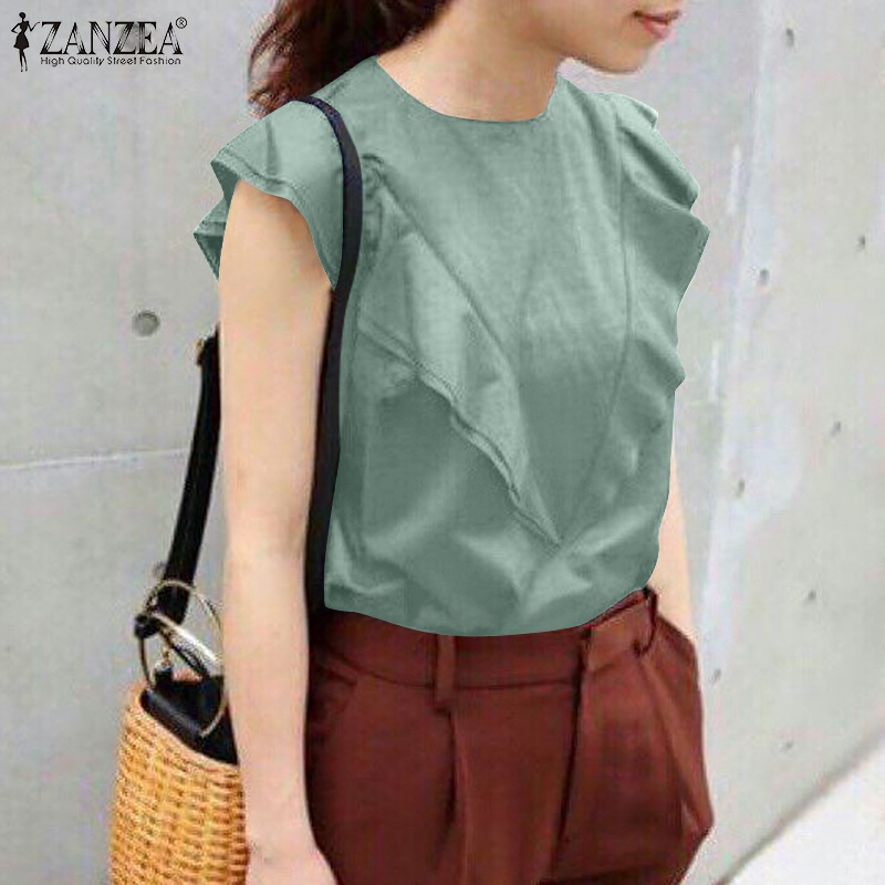 Áo ZANZEA không tay cổ tròn thời trang quyến rũ cho nữ