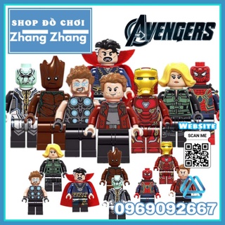 Đồ chơi Xếp hình Iron man Spider man - Ebony Maw Groot - Thor Dr Strage Black Widow Star-Lord Minifigures Lele D033 040