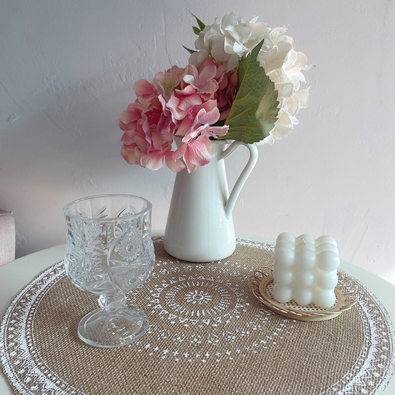 [PC] Tấm Lót Cốc Đĩa Cốc / Đĩa Ăn Hình Tròn Đan Sợi Macrame Chịu Nhiệt Họa Tiết Mandala Sáng Tạo
