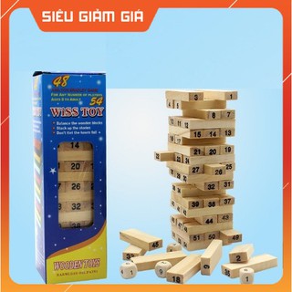 Trò Chơi Rút Gỗ 54 Thanh, Chống Thấm Mốc Mini (KÈM 4 XÚC XẮC CHO BÉ)
