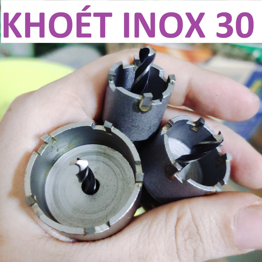 Mũi khoét inox 30 , khoét sắt, nhôm, tôn, đầu hợp kim, mũi khoét kim loại 30mm, hàng phổ thông