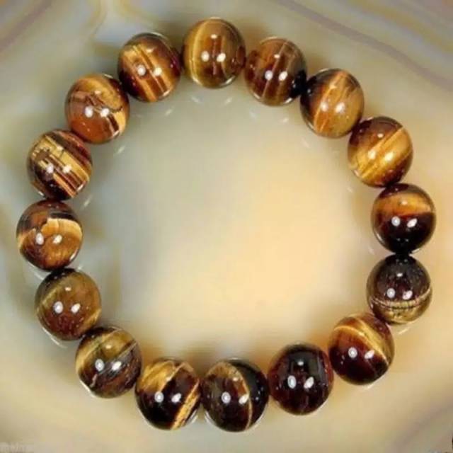 Gelang Alami Batu Tiger Eye Asli 