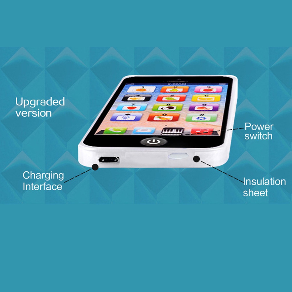 Simulation Phone Study Toy Baby Kids Children Play Music Learning English Educational Cell Phone