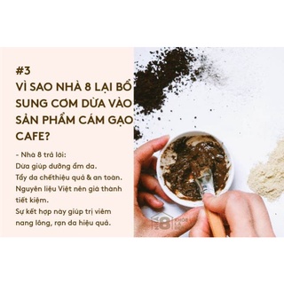 100gr Bột cơm dừa cafe hanmade tẩy da chết,trắng da