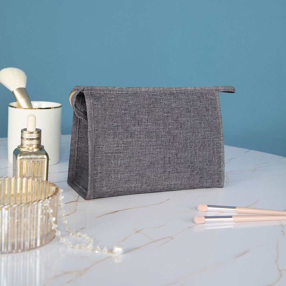 Túi đựng mỹ phẩm chất liệu vải flannel chống thấm nước sức chứa lớn tiện dụng mang theo du lịch