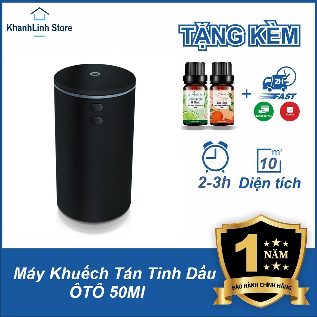 Máy xông tinh dầu xe hơi Aroma Diffuser_Máy khuếch tán tinh dầu_khử mùi xe hơi_50ml