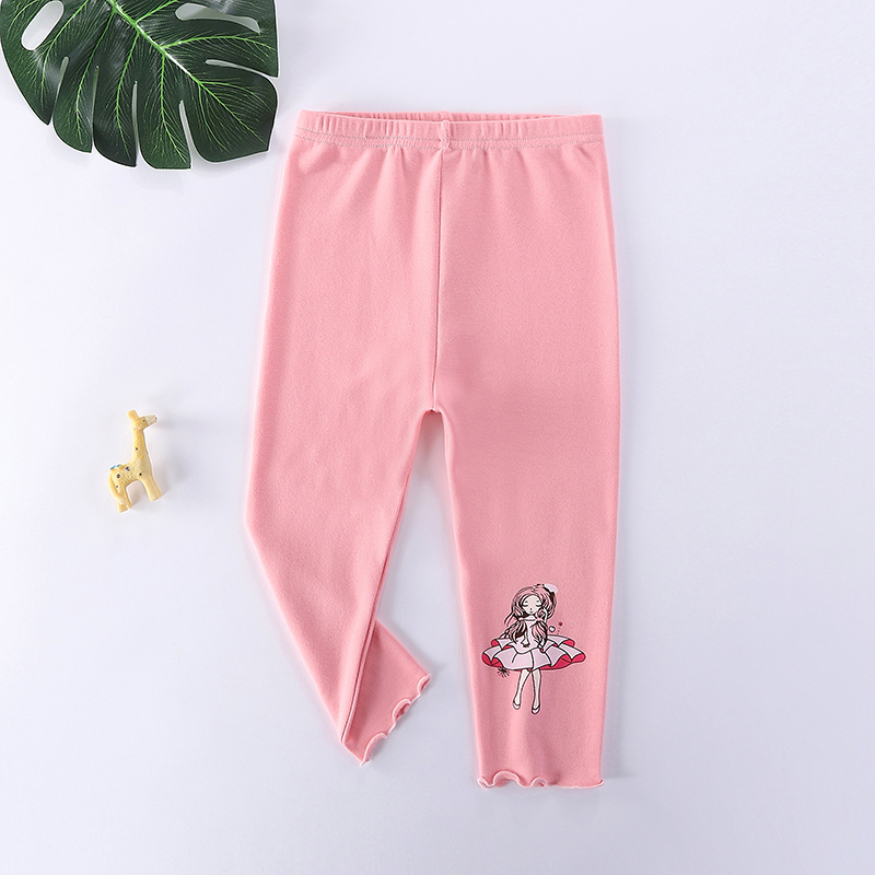 Quần legging in họa tiết chú thỏ có size 100 - 160 dễ thương cho bé gái