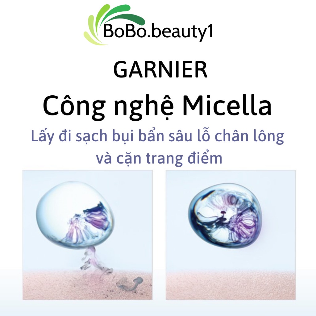 Nước tẩy trang GARNIER cho da dầu mụn da nhạy cảm làm sạch sâu giúp da mềm mịn trắng sáng 400ml