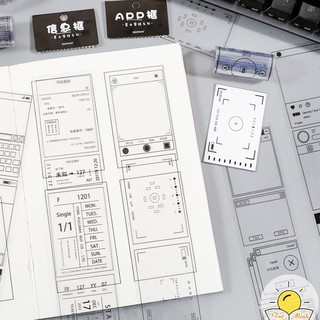 Dải sticker trong suốt khung ảnh film, viền khung ảnh trang trí sổ tay, bullet journal STI37