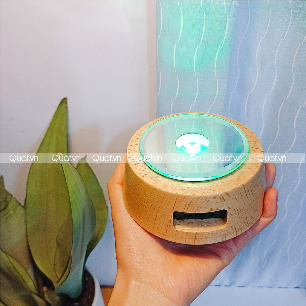 (11 cm) Đế Xoay Trưng Bày Đèn Led Thân Gỗ ELAGO &lt;Ơ, Đế Sạc, Tự Động Xoay, Thẻ Nhớ, Phát Nhạc, Bluetooth