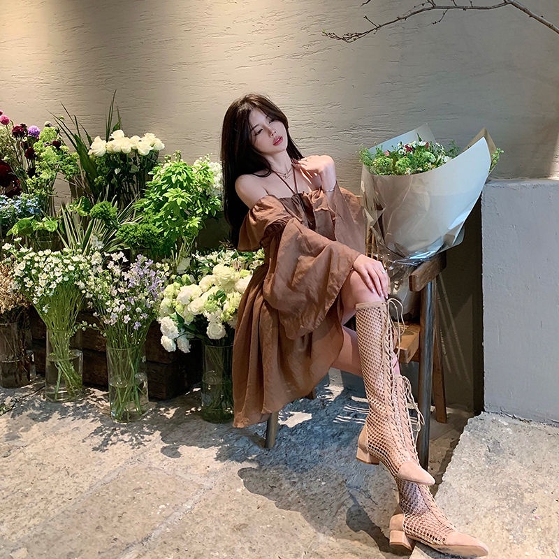 Đầm Công Chúa Hở Vai Cột Dây Eo Thời Trang Mùa Hè Phong Cách Mới Dành Cho Nữ