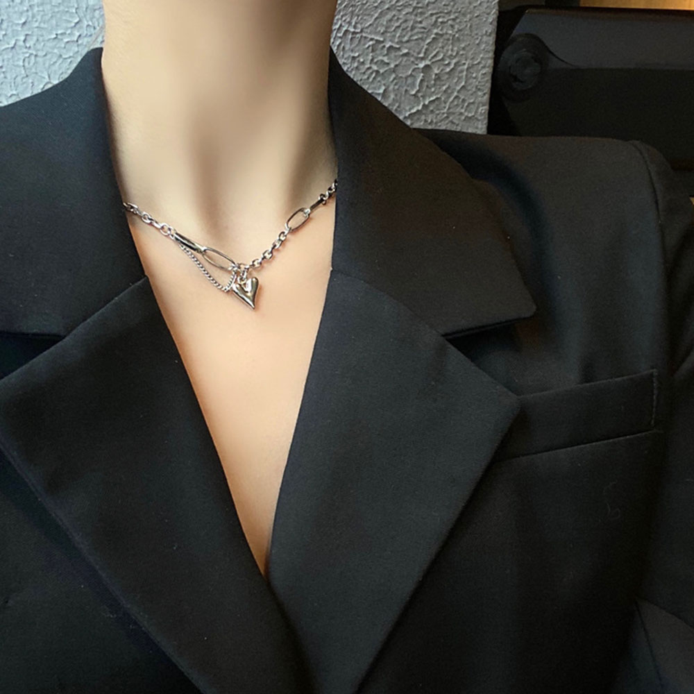 1 Vòng Cổ Choker Kim Loại Màu Bạc Phong Cách Punk