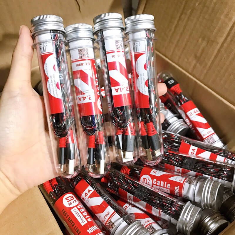 Cáp sạc nhanh BYZ BL690 dạng ống nghiệm dây dù cổng ip &amp; android