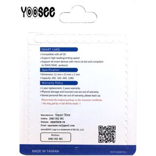 Thẻ Nhớ Camera Yoosee 32GB, Tốc Độ Đọc Class 10