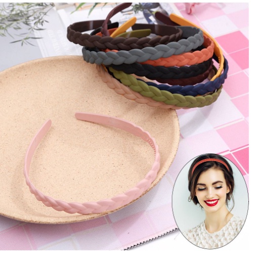 Băng đô cài tóc màu trơn dây nơ đơn giản thời trang cho nữ