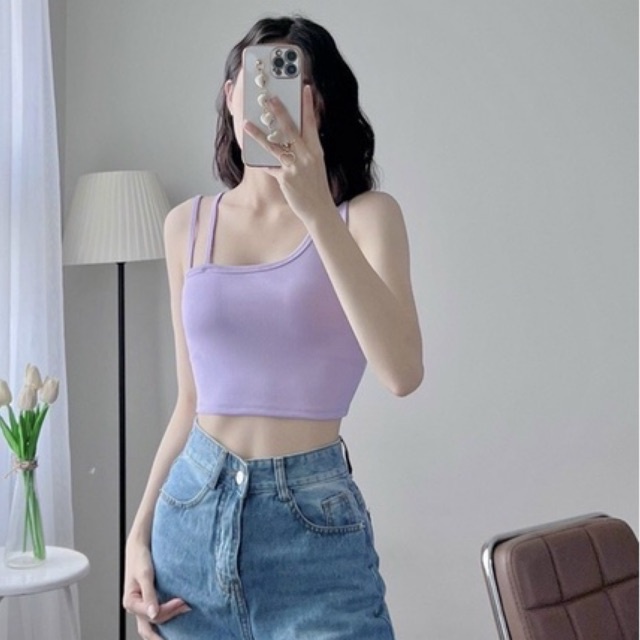 Áo croptop kiểu hai dây đôi nhiều màu siêu hot cho mùa hè từ Tiqi.jean1988