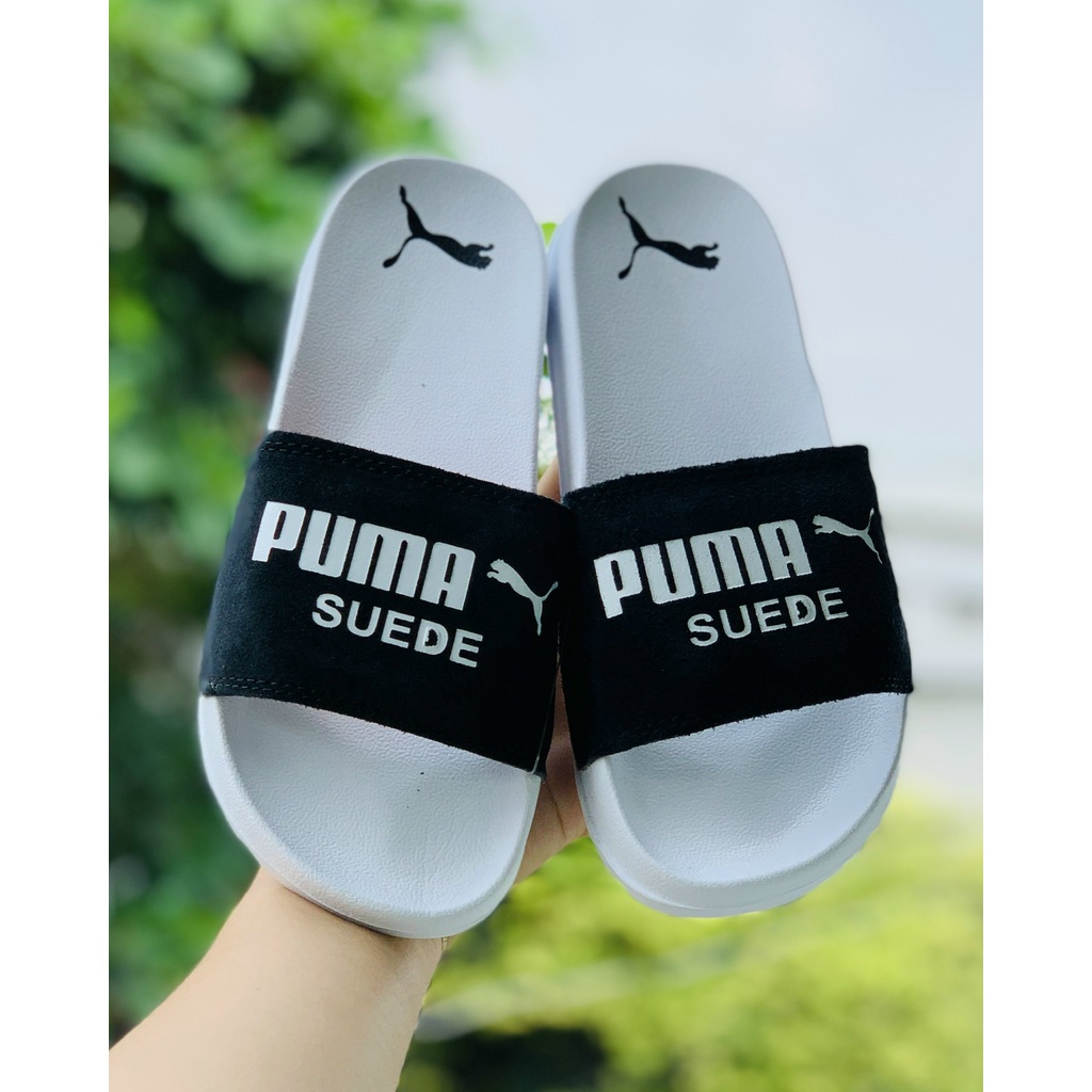 Dép 𝐏𝐔𝐌𝐀 ❤️FREESHIP + Hộp❤️ dép unisex 𝐌𝐋𝐁 quai ngang bóng chày thể thao nam nữ in PUMA da lộn, đế IP cực bền nhiều mẫu