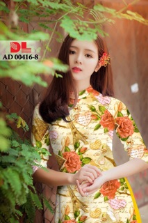 Vải áo dài hoa hồng