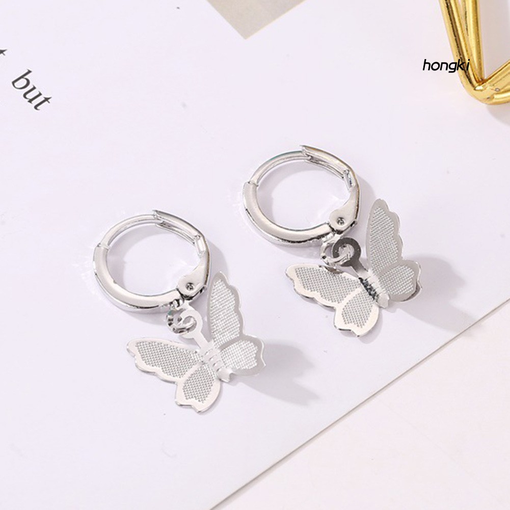 BUTTERFLY Bông Tai Hình Bướm Dáng Dài Thời Trang Dành Cho Nữ