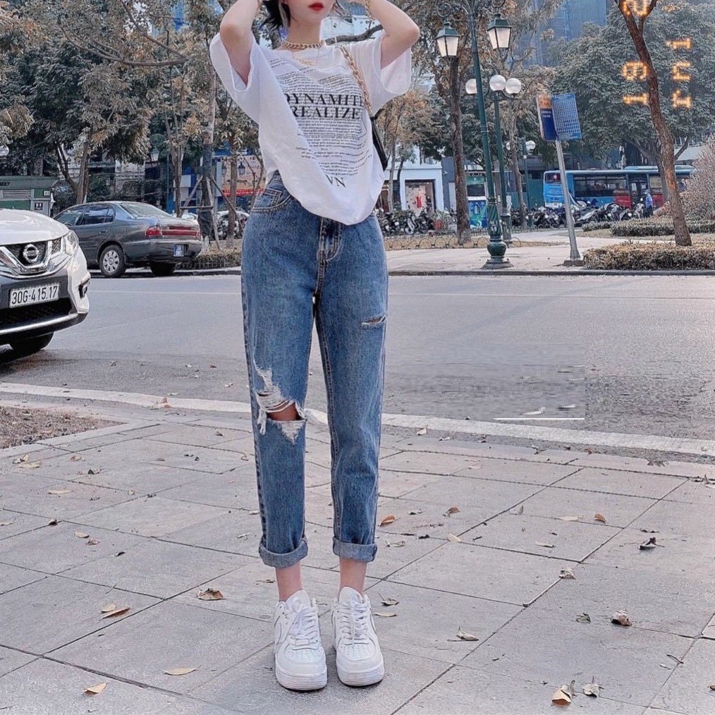 Quần jean baggy rách bigsize chất VNXK JBG96