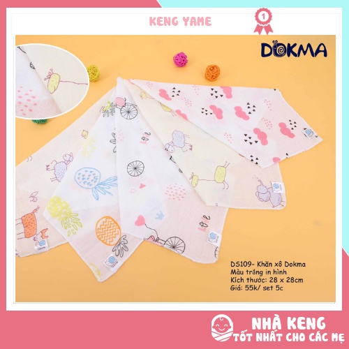 Khăn xô Dokma Khăn xô họa tiết đáng yêu chất vải an toàn thân thiện với bé (set 5c - khăn sữa xô)