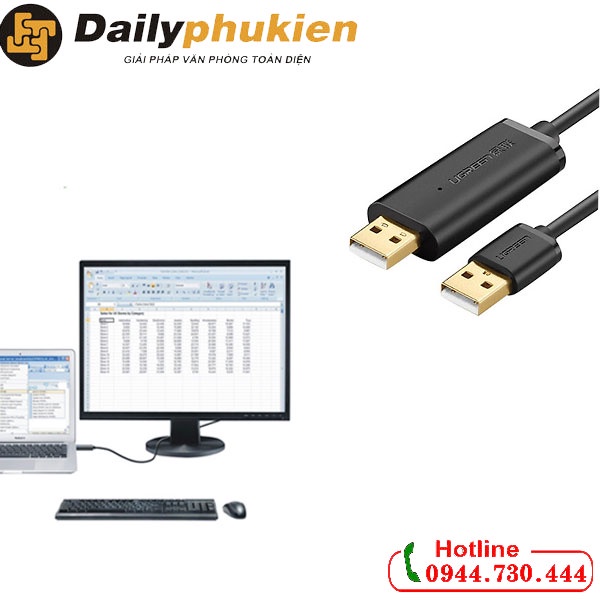 Cáp USB 2.0 Data Link dài 2m Ugreen 20233 dailyphukien