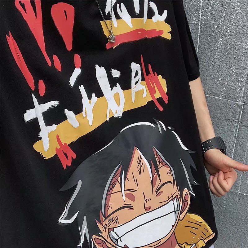 Áo Thun Tay Ngắn Form Rộng In Hình One Piece Thời Trang Dành Cho Cả Nam Và Nữ