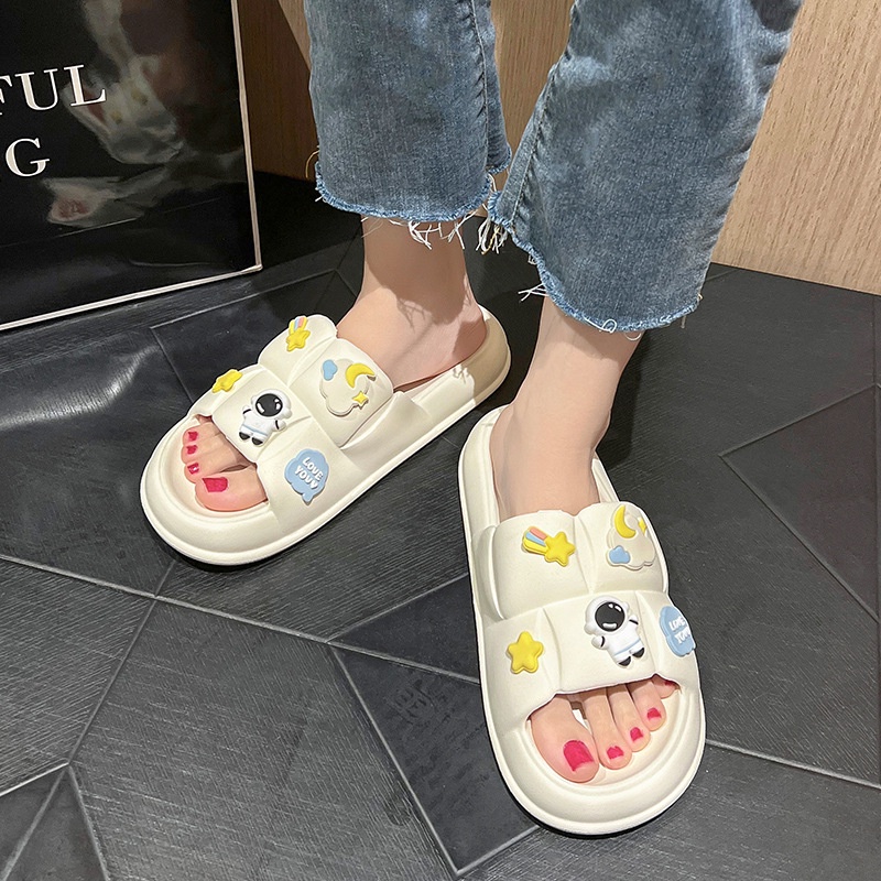 Dép bánh mì nữ quai ngang sticker PHI HÀNH GIA - dép nữ đi chơi dễ thương giá rẻ
