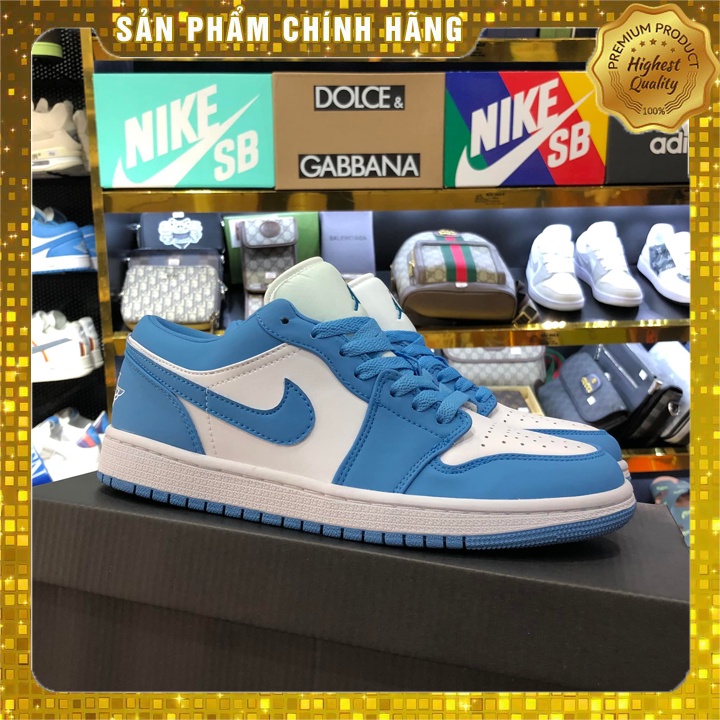 Giày Nike Air Jordan 1 Low SB UNC Trắng Xanh Dương Da Cao Cấp Đi Êm Nhẹ Thoáng Thể Thao