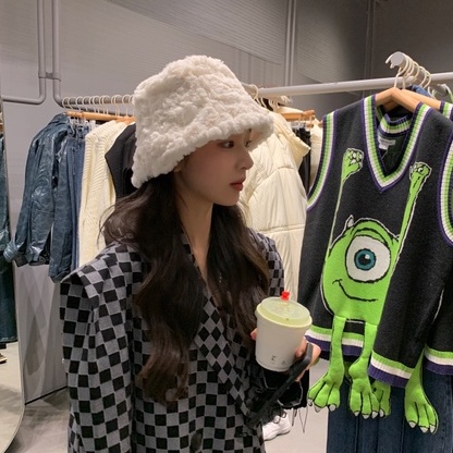 Nón Tai Bèo Phủ Lông Giữ Ấm Thời Trang Thu Đông Hàn Quốc Sành Điệu Dành Cho Nữ