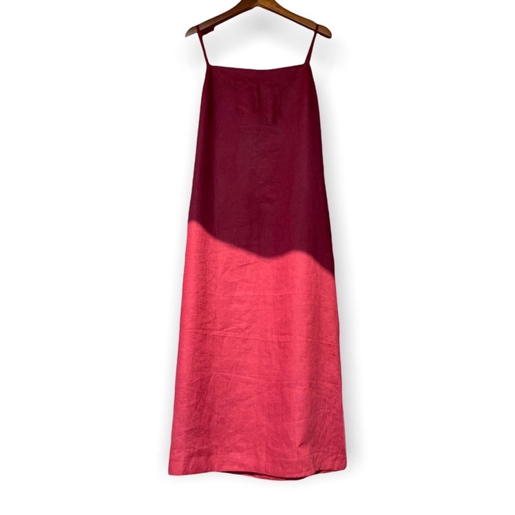 Đầm linen tưng trơn 2 dây