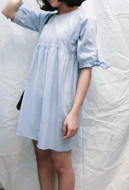 Váy baby doll nơ tay (hình chụp thật) | BigBuy360 - bigbuy360.vn