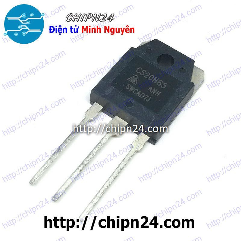 [1 CON] Mosfet 20N65 TO-3P 20A 650V Kênh N (CS20N65) (Mosfet công suất)