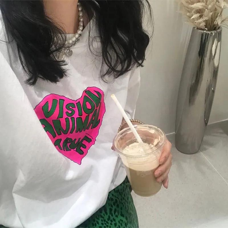 Áo thun HIIXIIVI 100% cotton tay ngắn cổ tròn phong cách Hàn Quốc thời trang mùa hè 2022 cho nữ