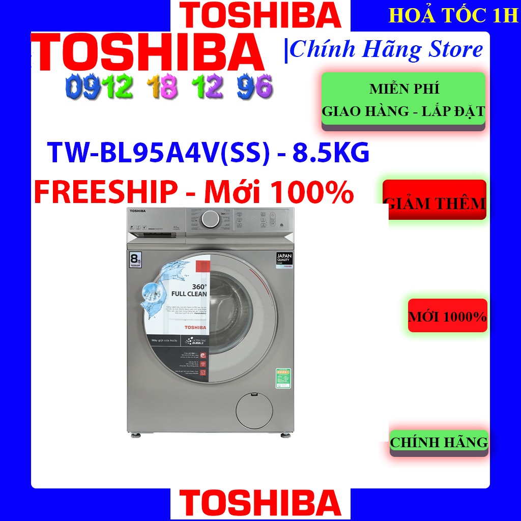 [Mã ELHAMS5 giảm 6% đơn 300K] [Toshiba BL95A4V] Máy giặt Toshiba Inverter 8.5 kg TW-BL95A4V(SS)