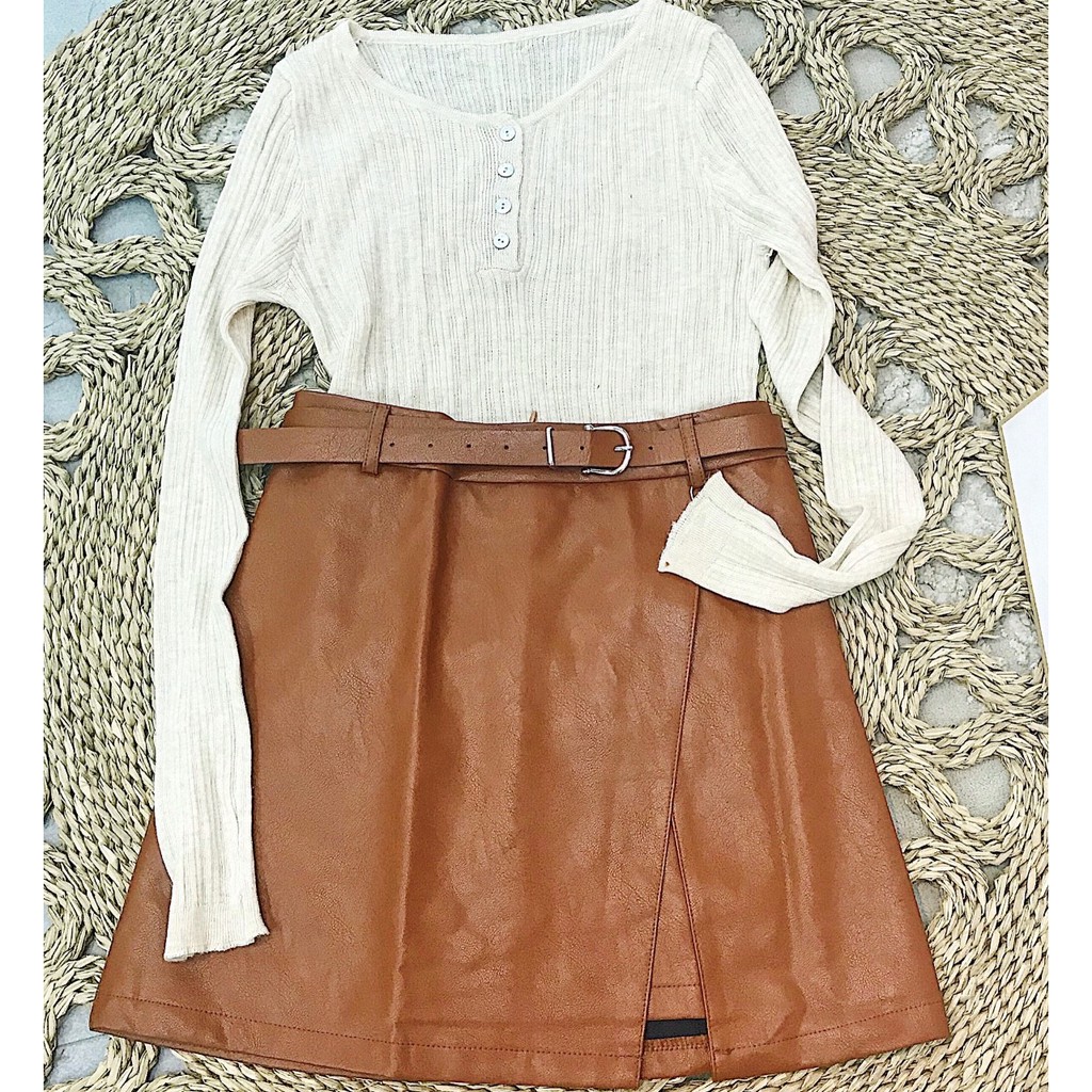 Chân váy da kèm thắt lưng -#8036 | BigBuy360 - bigbuy360.vn