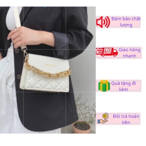 Túi Xách Nữ Hottrend thời trang nữ Túi đeo chéo nữ dây xích kèm dây đeo chéo họa tiết sọc caro đơn giản sang chảnh HN09