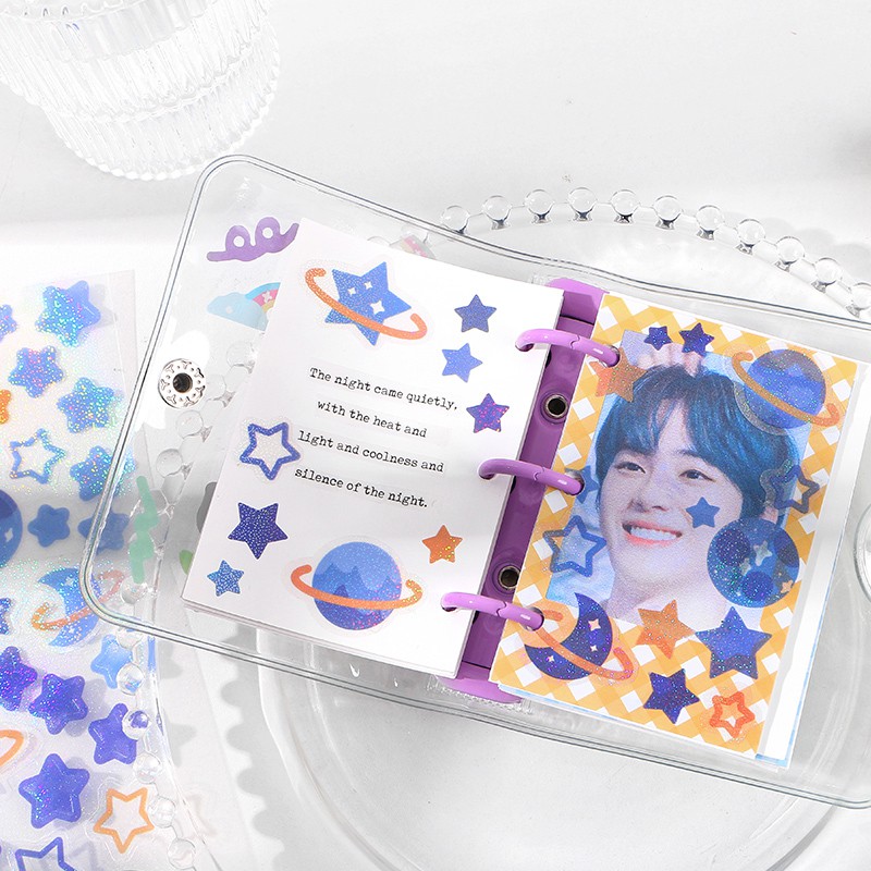 Sticker confetti hologram Infeel.me Papermore hình dán ribbon trang trí Polcos idol | BST079