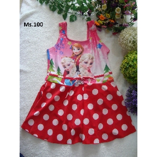 ĐB Bé Gái hình Elsa Anna (20kg-38kg) chất vải đẹp size đại màu hồng chấm bi siêu cute