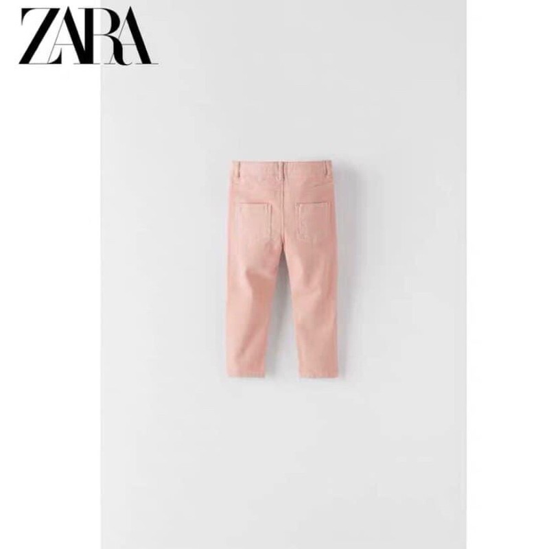Quần jean hãng Zara xuất dư màu hồng siêu đẹp cho bé gái size từ 9 tháng đến 3 tuổi