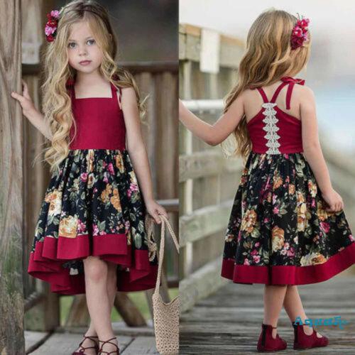 Đầm không tay họa tiết hoa duyên dáng cho bé gái