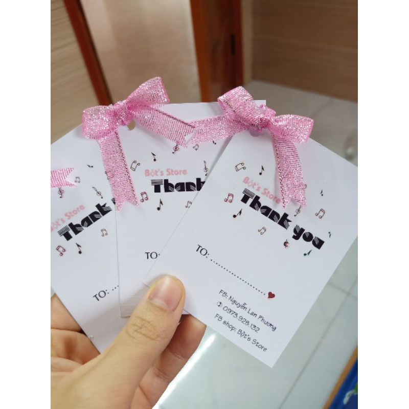 Tấm card cảm ơn, thiệp cảm ơn dành cho các shop quần áo mỹ phẩm, nhận tư vấn thiết kế theo yêu cầu.