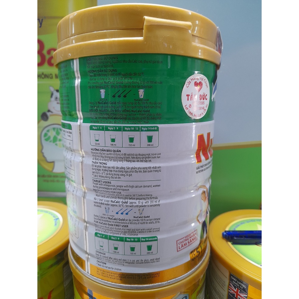 Lon Sữa Bột Dinh Dưỡng Nucalci Gold Nutifood 900gr Dành Cho Ngừời Từ 51 Tuổi Trở Lên Giúp Xương Chắc Khỏe