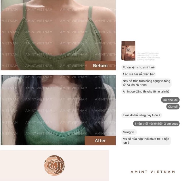 Bộ đôi A'mint tăng size vòng 1+ Giảm mỡ bụng nhanh an toàn (Freeship+kèm quà) Bột cacao và tinh dầu ấn huyệt Amint | BigBuy360 - bigbuy360.vn