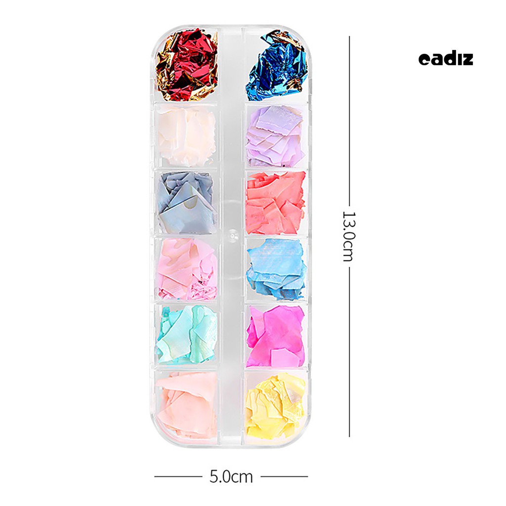 [Hàng mới về] Set 12 Lọ Kim Sa Trang Trí Móng Tay Độc Đáo