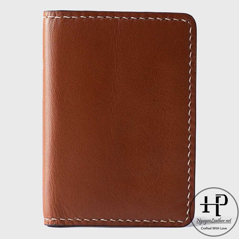 Ví Đựng Thẻ Card Holder Da Bò Thảo Mộc Cao Cấp Phong Cách Châu Âu May Tay Tỉ Mỉ Màu Nâu Nguyen Leather