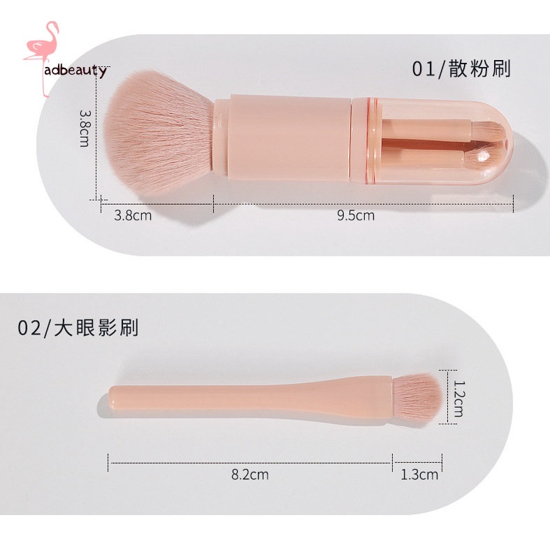 Bộ 4 Cọ Trang Điểm Mắt Mini 4 Trong 1 Có Thể Thu Gọn Tiện Dụng