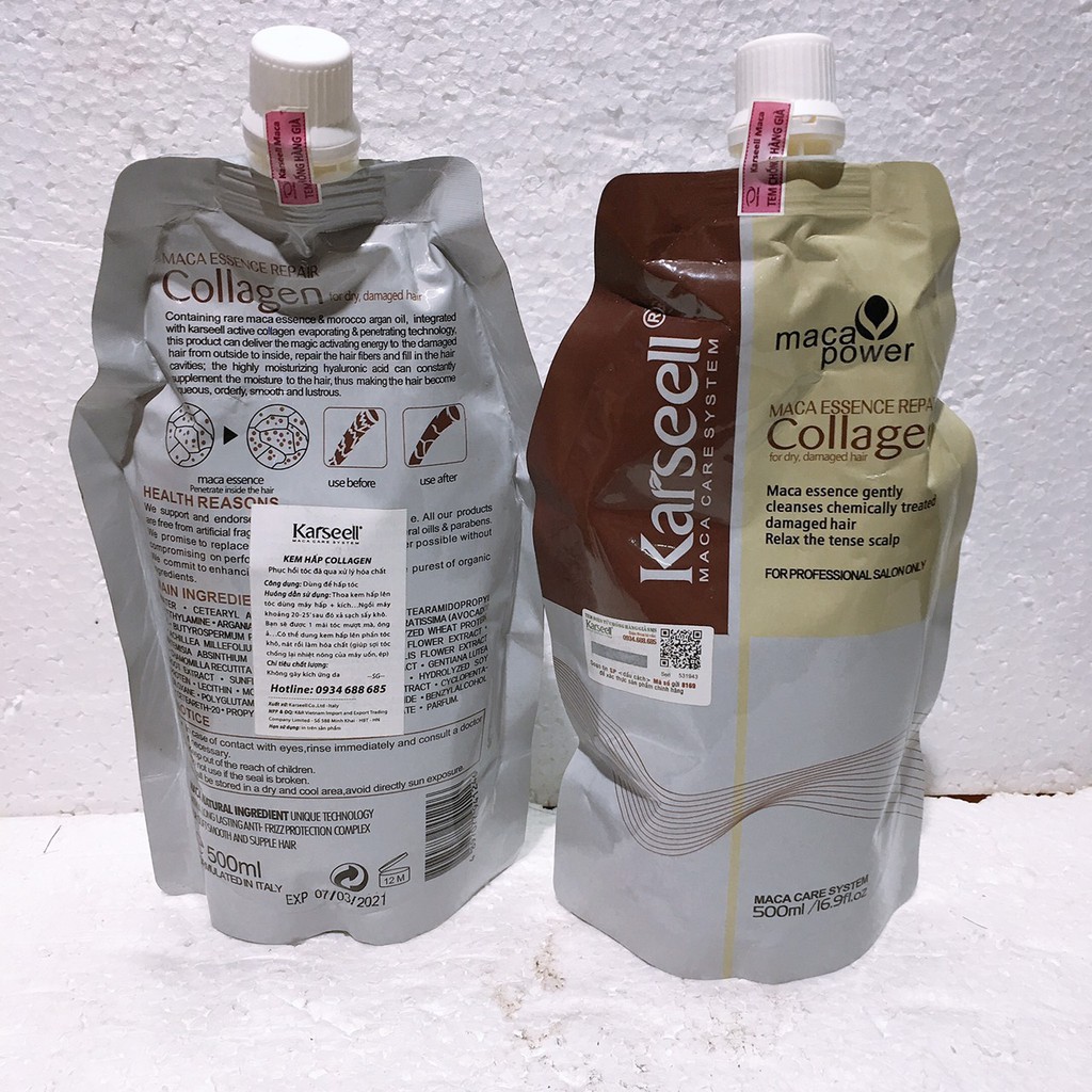 Ủ tóc Fakeshu hấp lụa tơ tằm Keratin Collagen / karseel 500ml